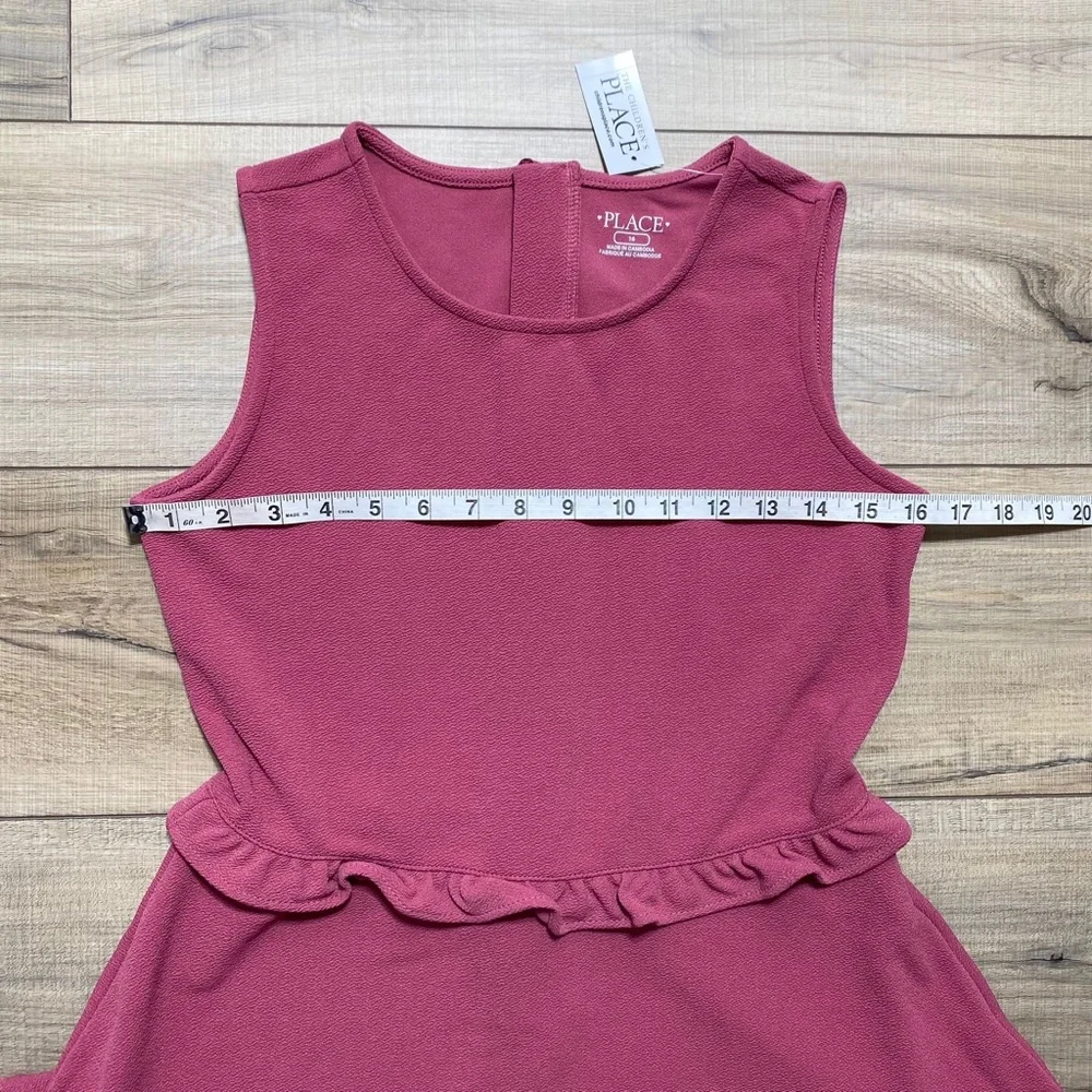 The Children’s Place Girls Ruffle‎ Jacquard Tiered Dress Size 16 Malaga Rose - Picture 2 of 10